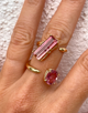 Fine Future Knuckle Ring with Double Tourmaline