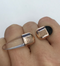 Open Bar Ring with Black Onyx & Rutilated Quartz