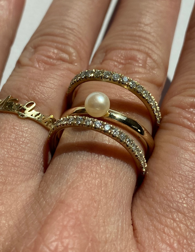 XX Pearl + Diamond Ring